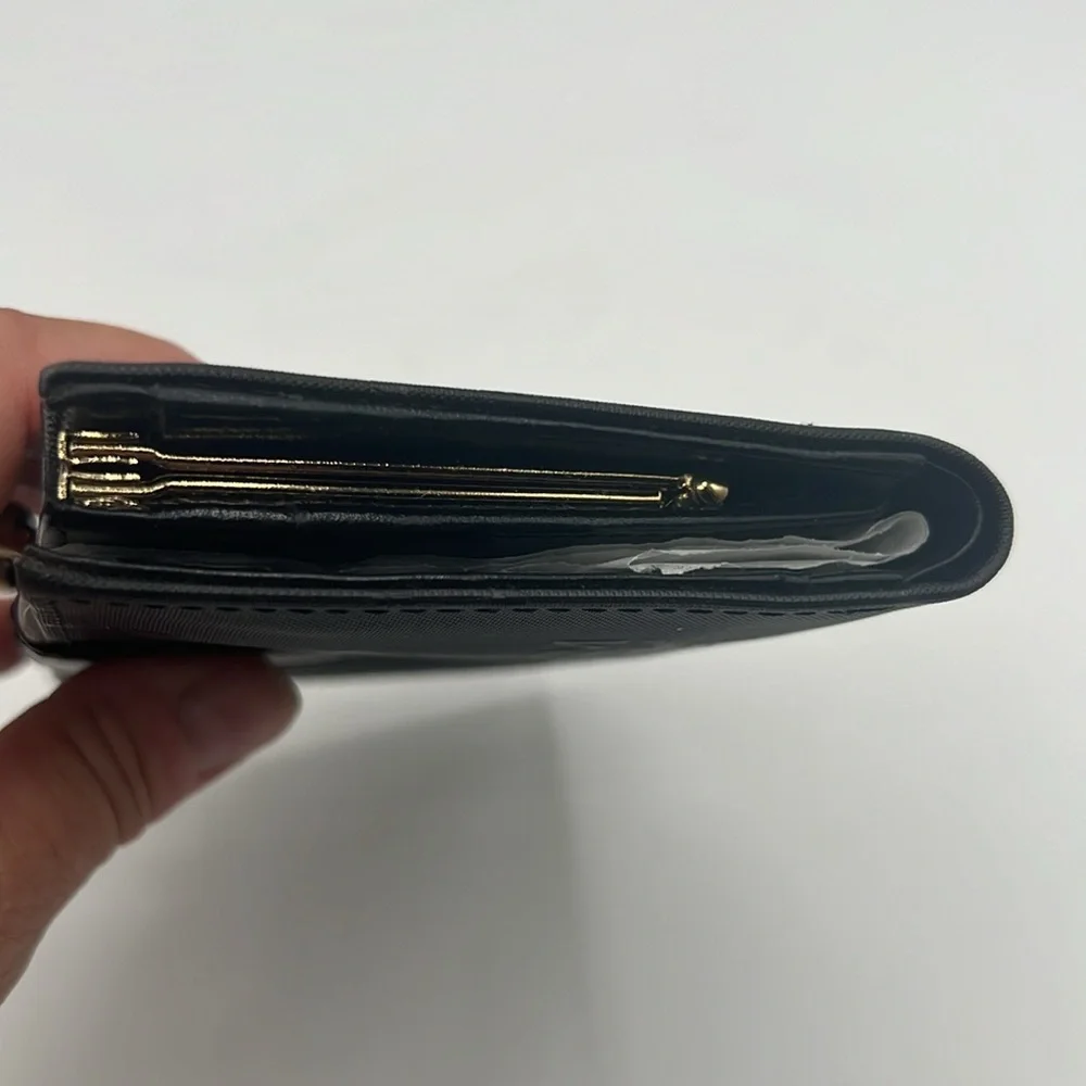 MCM Nylon & Leather Logo Kiss Lock Wallet black Made in Germany authentic